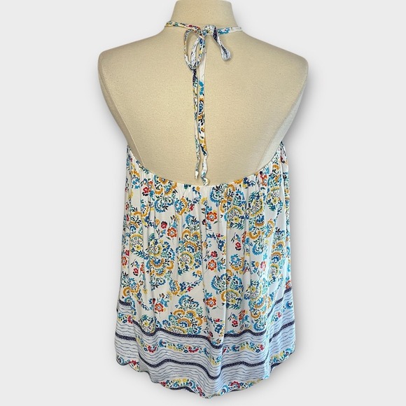 ❄️3/$18 NEW‼️CES FEMME Boho Colorful Print Mini Halter‎ Dress, Medium - Picture 4 of 8